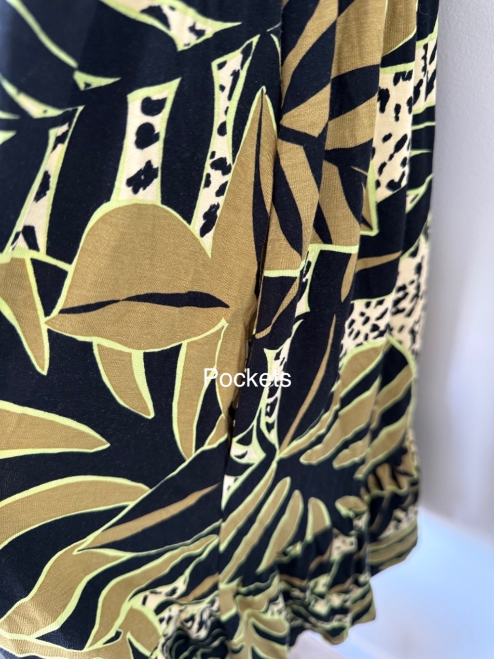NWT Tribal Tropical Leaf Print Sleeveless Swing Dress Large - Picture 5 of 8